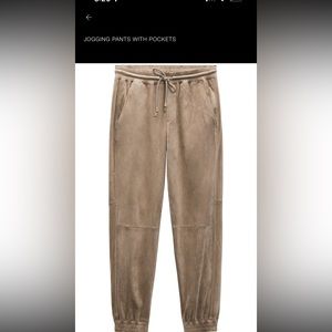 Zara faux suede joggers